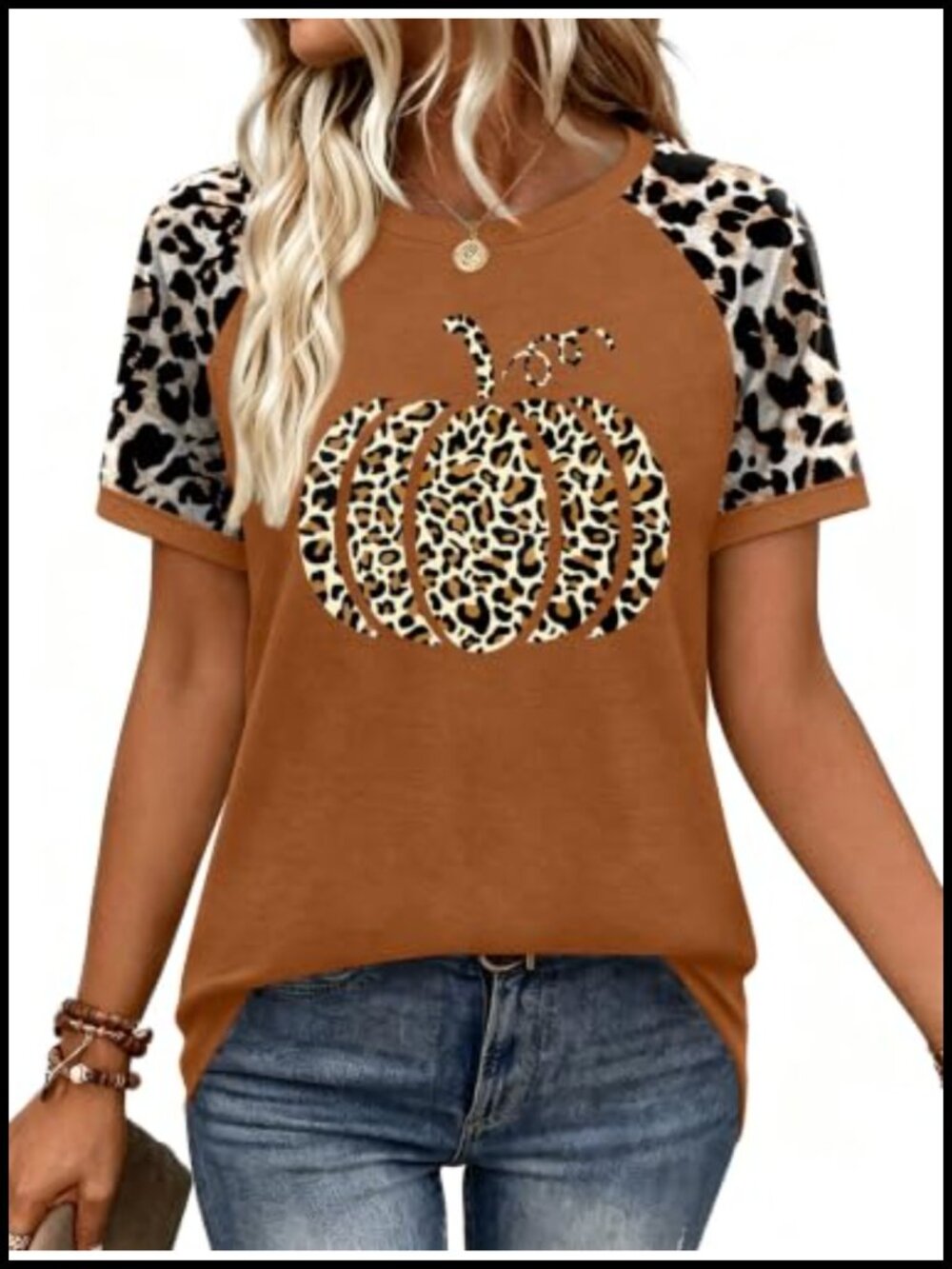 Women's Halloween Pumpkin Graphic Tee Fall Raglan Short Sleeve T-Shirt